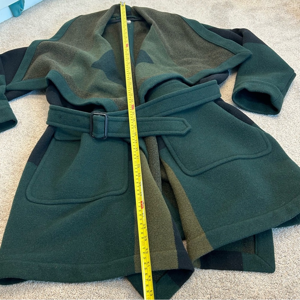 Burberry Brit Green Cherbrooke wool-blend blanket coat belted Sz S RARE! - Picture 8 of 13